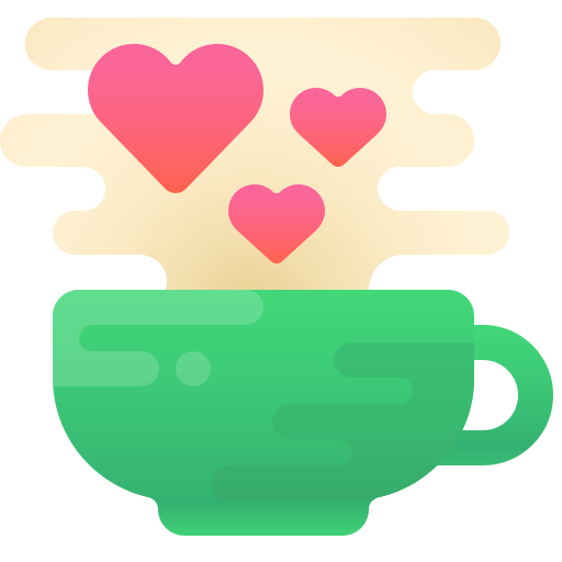 Coffee cup with hearts